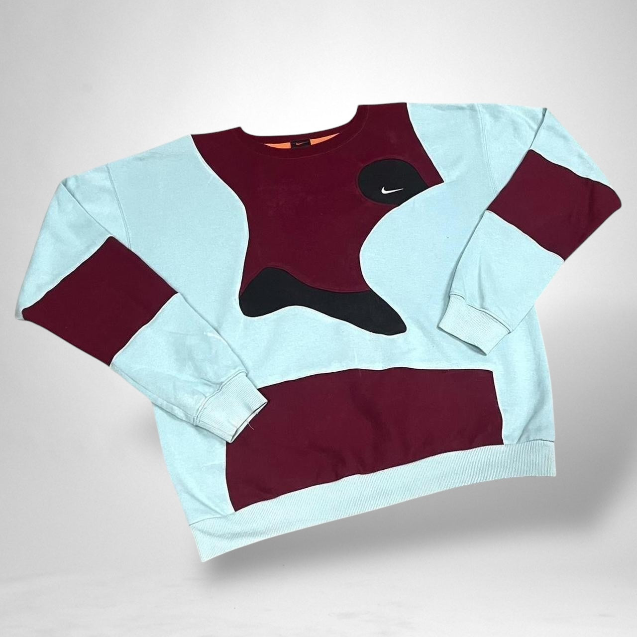Reworked Nike Jumper – Burgundy & Turquoise
