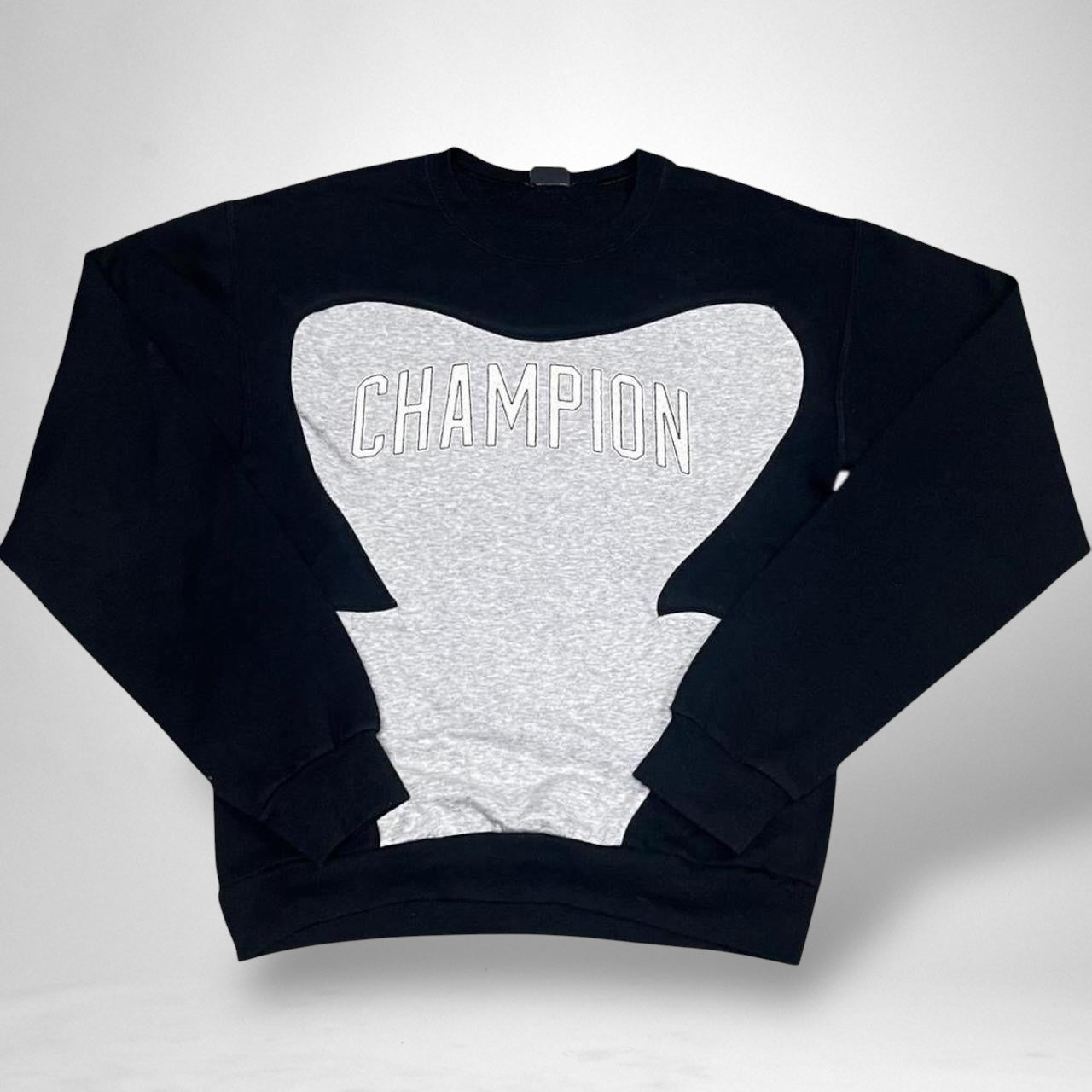 Reworked Champion Jumper in Grey & Black - South Street Retro Ltd