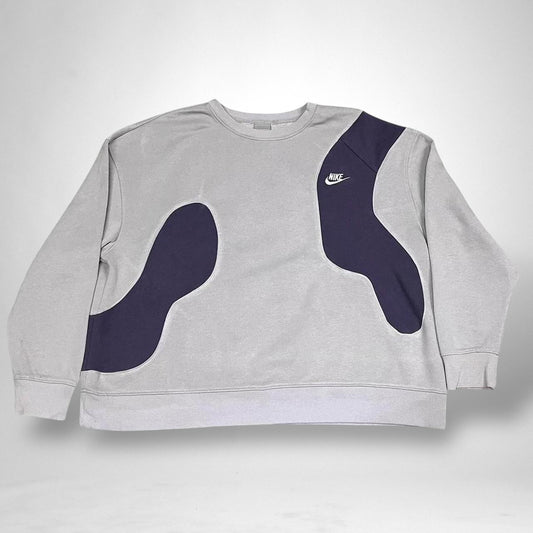 Reworked Nike Jumper – Grey & Navy - South Street Retro Ltd