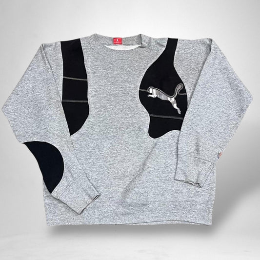 Reworked Puma Jumper in Grey & Black - South Street Retro Ltd