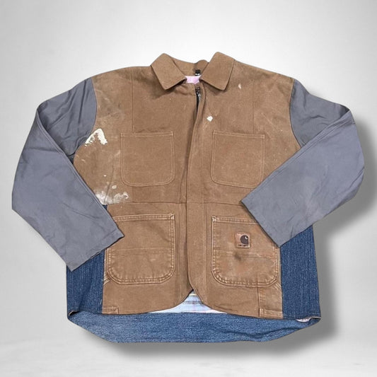 Reimagined Carhartt jacket made from vintage workwear, redesigned with custom street style elements.