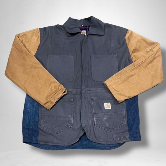 Reworked Carhartt jacket made from vintage workwear with modern street style design.