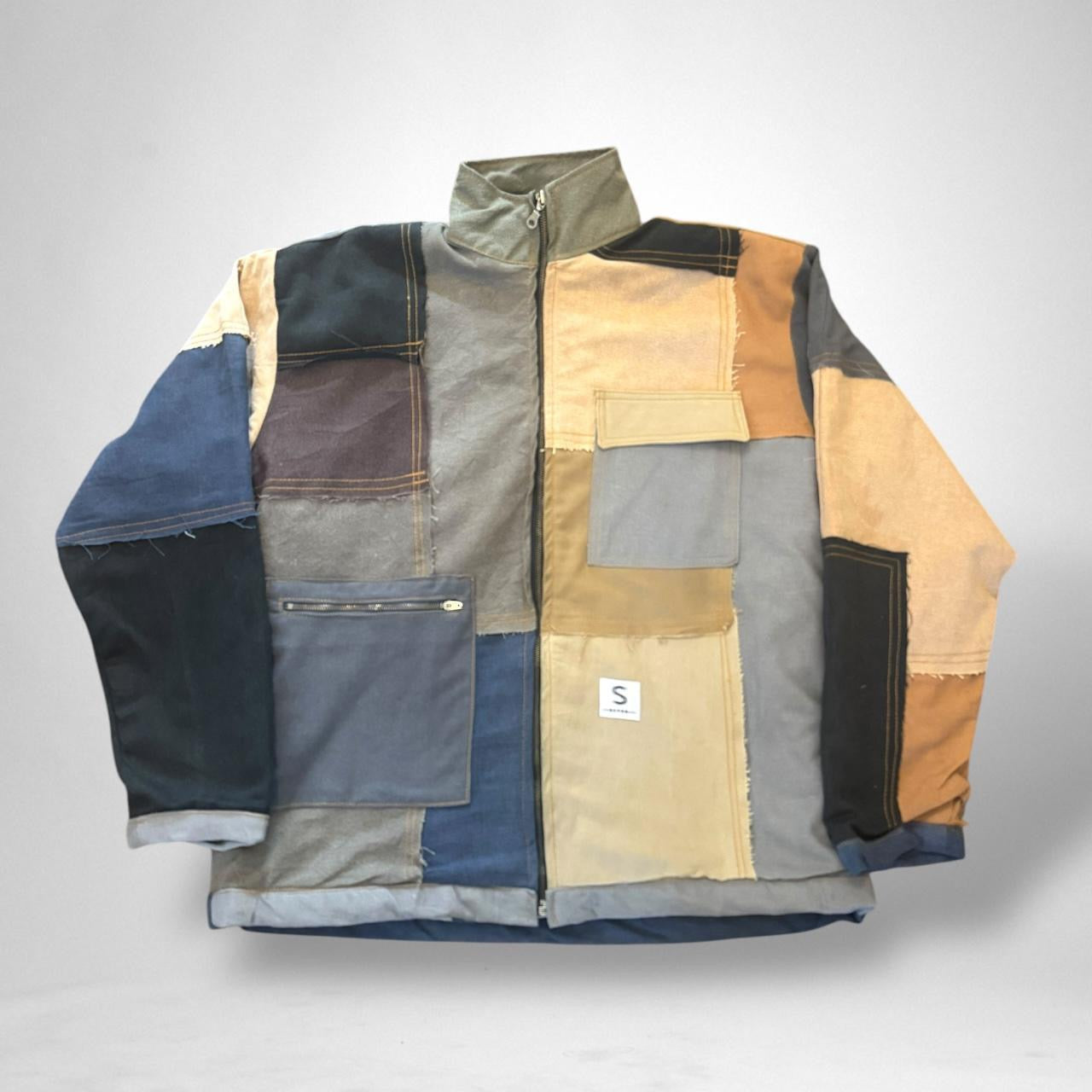 Reworked South Street retro jacket featuring vintage 90s streetwear style with upcycled materials and unique design